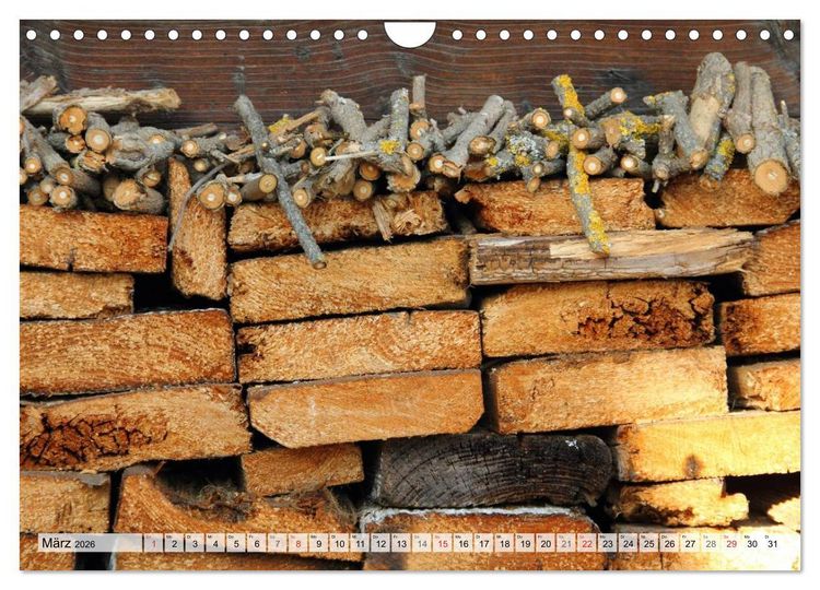 Produktbild: HOLZ - Stapel und St&auml;mme (Wandkalender 2026 DIN A4 quer), CALVENDO Monatskalender