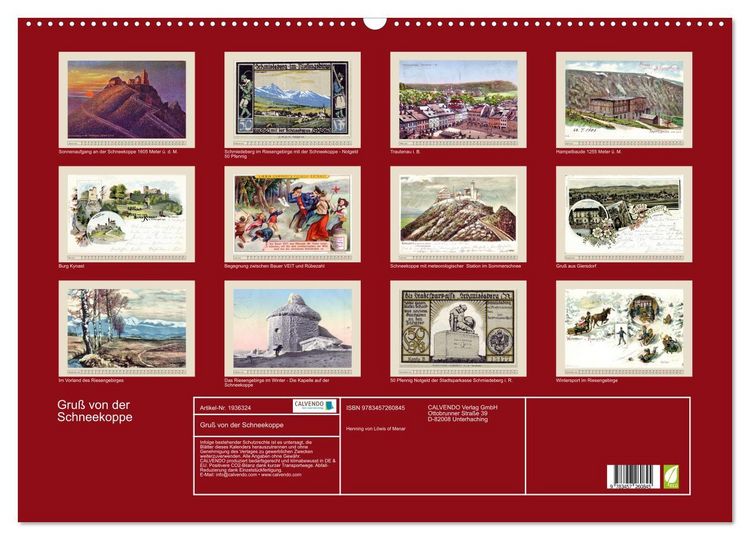 Produktbild: Gru&szlig; von der Schneekoppe (Wandkalender 2026 DIN A2 quer), CALVENDO Monatskalender