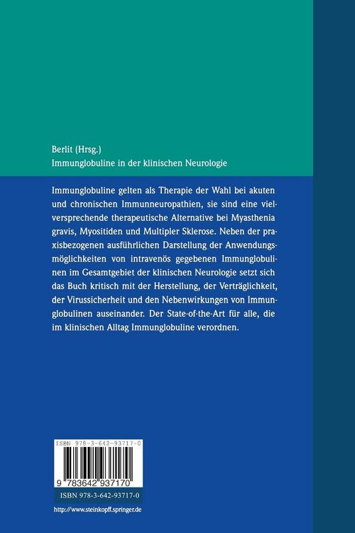 Produktbild: Immunglobuline in der klinischen Neurologie