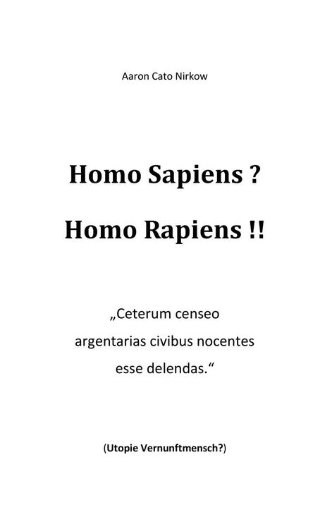 Produktbild: Homo Sapiens? Homo Rapiens!!