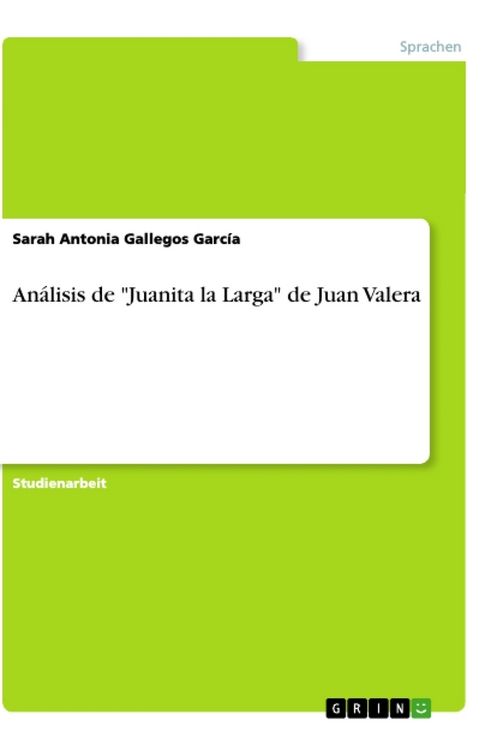Produktbild: An&aacute;lisis de "Juanita la Larga" de Juan Valera