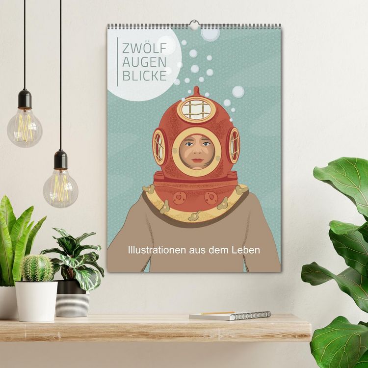 Produktbild: Zw&ouml;lf Augenblicke - Illustrationen aus dem Leben (Wandkalender 2026 DIN A2 hoch), CALVENDO Monatskalender