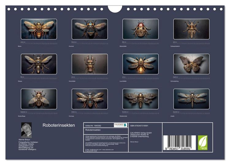 Produktbild: Roboterinsekten (Wandkalender 2026 DIN A4 quer), CALVENDO Monatskalender