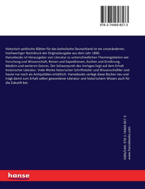 Produktbild: Historisch-politische Bl&auml;tter f&uuml;r das katholische Deutschland