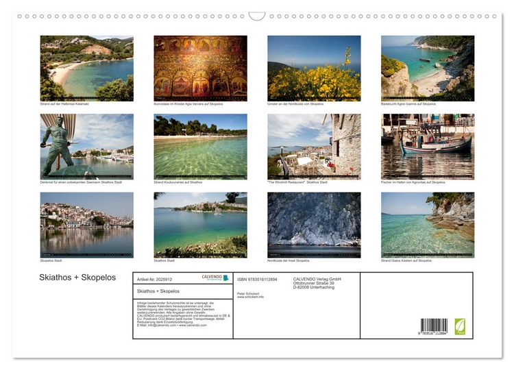 Produktbild: Skiathos + Skopelos (Wandkalender 2026 DIN A2 quer), CALVENDO Monatskalender