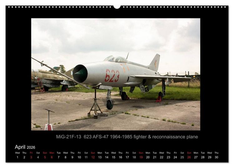 Produktbild: Airplanes and Helicopters of NVA 1957 - 1991 (High Quality Premium Wall Calendar 2026 DIN A2 landscape),CALVENDO 12 Month Wall Calendar