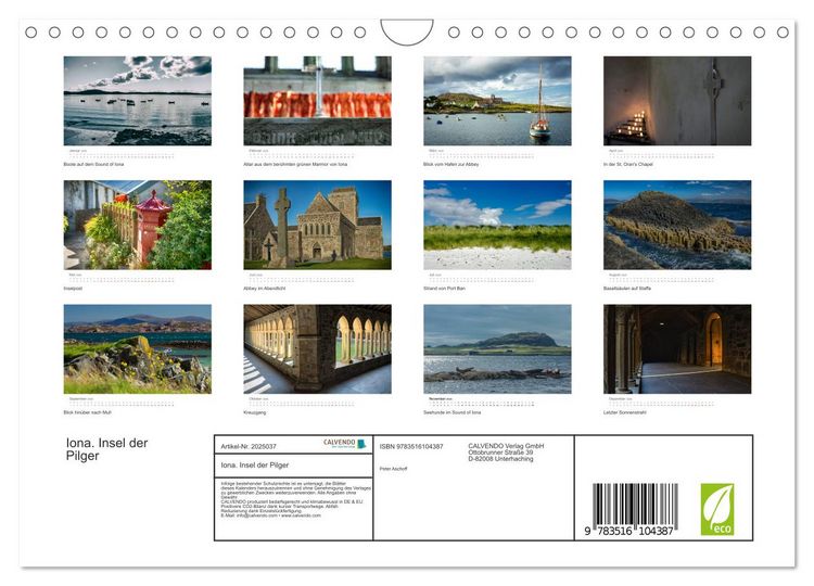 Produktbild: Iona. Insel der Pilger (Wandkalender 2026 DIN A4 quer), CALVENDO Monatskalender