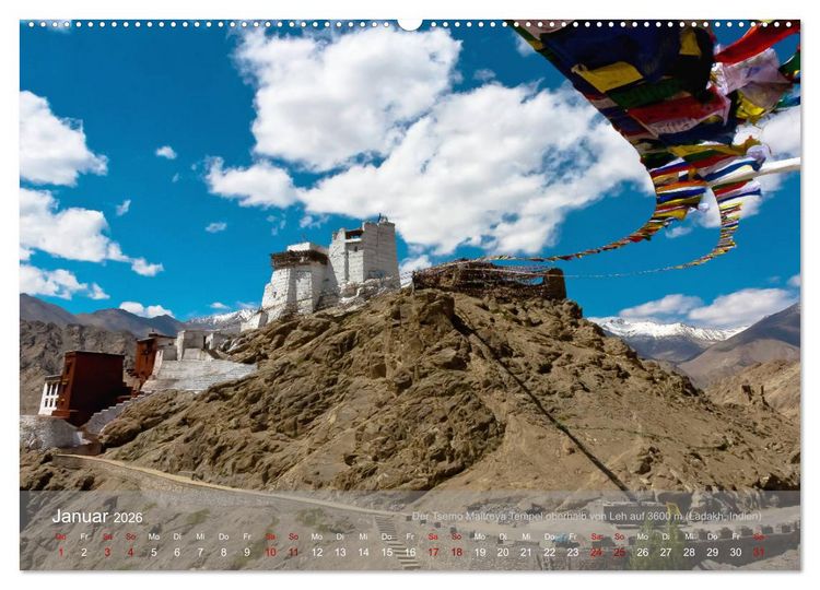 Produktbild: Buddhistische Kl&ouml;ster im Himalaya (hochwertiger Premium Wandkalender 2026 DIN A2 quer), Kunstdruck in Hochglanz