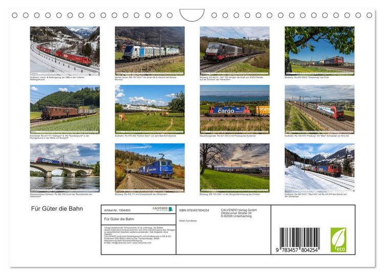 Produktbild: F&uuml;r G&uuml;ter die Bahn (Wandkalender 2026 DIN A4 quer), CALVENDO Monatskalender