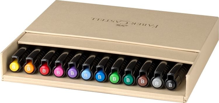Produktbild: Faber-Castell Tuschestifte Pitt Artist Pens Brush, 12er Atelierbox