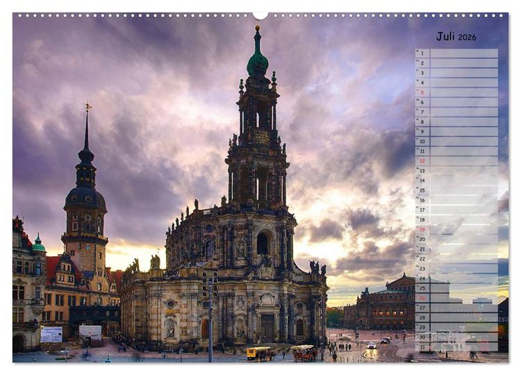 Produktbild: Dresden 2026 / Geburtstagskalender (Wandkalender 2026 DIN A2 quer), CALVENDO Monatskalender