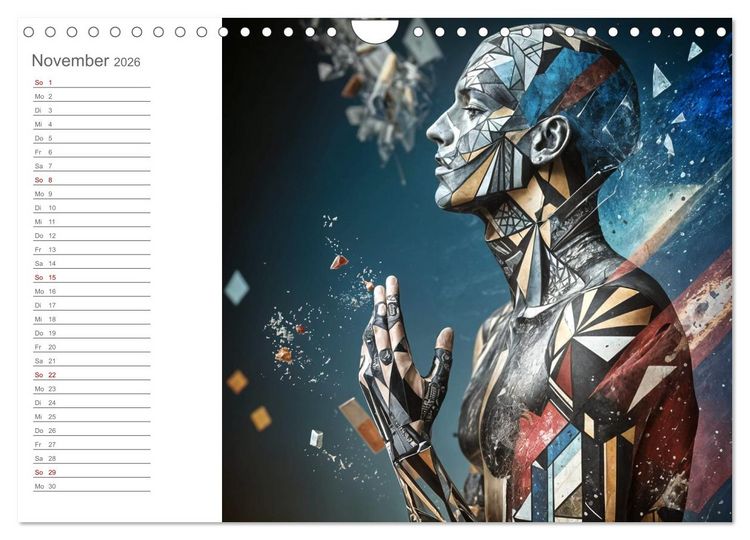 Produktbild: Tarnung und Illusion KI-Kunstvolle Verschmelzung von K&ouml;rper und Umgebung (Wandkalender 2026 DIN A4 quer), CALVENDO Monatskalender