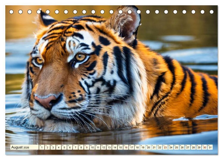 Produktbild: Tiger ganz nah (Tischkalender 2026 DIN A5 quer), CALVENDO Monatskalender