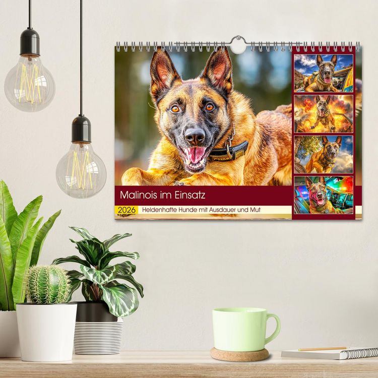 Produktbild: Malinois im Einsatz. Heldenhafte Hunde mit Ausdauer und Mut (Wandkalender 2026 DIN A4 quer), CALVENDO Monatskalender