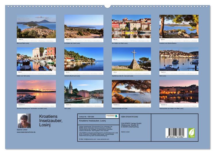 Produktbild: Kroatiens Inselzauber, Losinj (hochwertiger Premium Wandkalender 2026 DIN A2 quer), Kunstdruck in Hochglanz