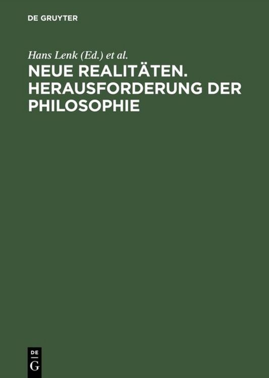 Produktbild: Neue Realit&auml;ten. Herausforderung der Philosophie