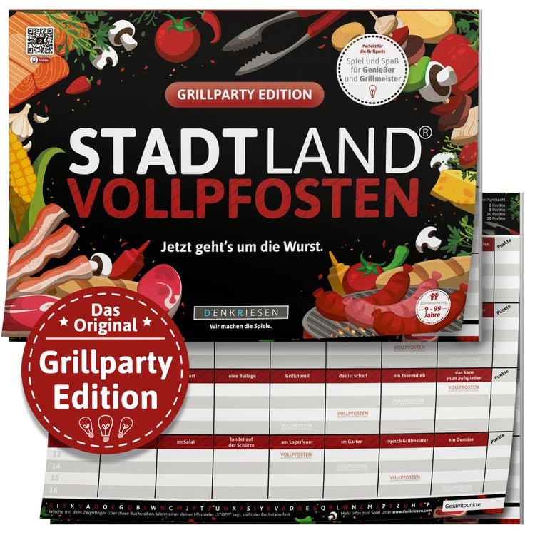 Bild vom Artikel Denkriesen - Stadt Land Vollpfosten® - Grillparty Edition - "jetzt Geht's Um die Wurst." - A4 vom Autor Denis Görz