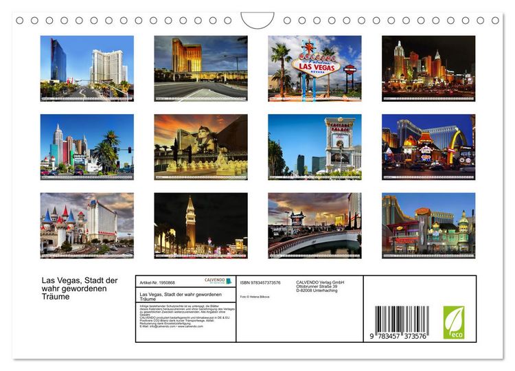 Produktbild: Las Vegas, Stadt der wahr gewordenen Tr&auml;ume (Wandkalender 2026 DIN A4 quer), CALVENDO Monatskalender