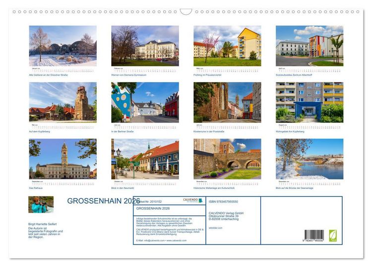 Produktbild: GROSSENHAIN 2026 (Wandkalender 2026 DIN A2 quer), CALVENDO Monatskalender