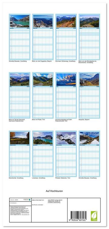 Produktbild: Familienplaner 2026 - Auf Hochtouren mit 5 Spalten (Wandkalender, 21 x 45 cm) CALVENDO