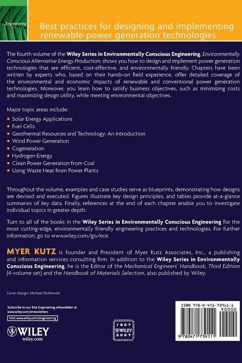 Produktbild: Environmentally Conscious Alternative Energy Production