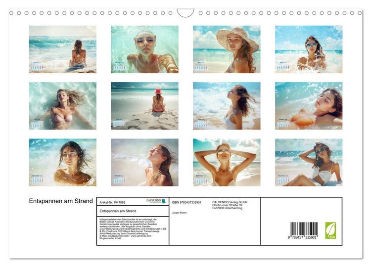 Produktbild: Entspannen am Strand (Wandkalender 2026 DIN A3 quer), CALVENDO Monatskalender