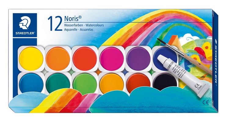 Produktbild: STAEDTLER Malkasten 12 Farben + Deckwei&szlig; + Pinsel