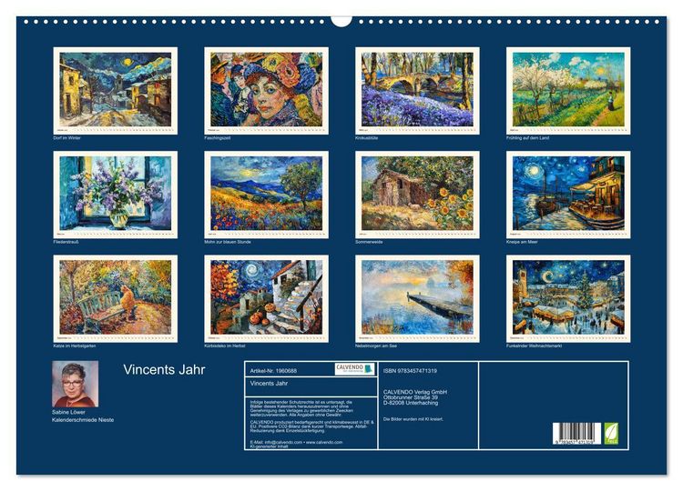 Produktbild: Vincents Jahr (Wandkalender 2026 DIN A2 quer), CALVENDO Monatskalender