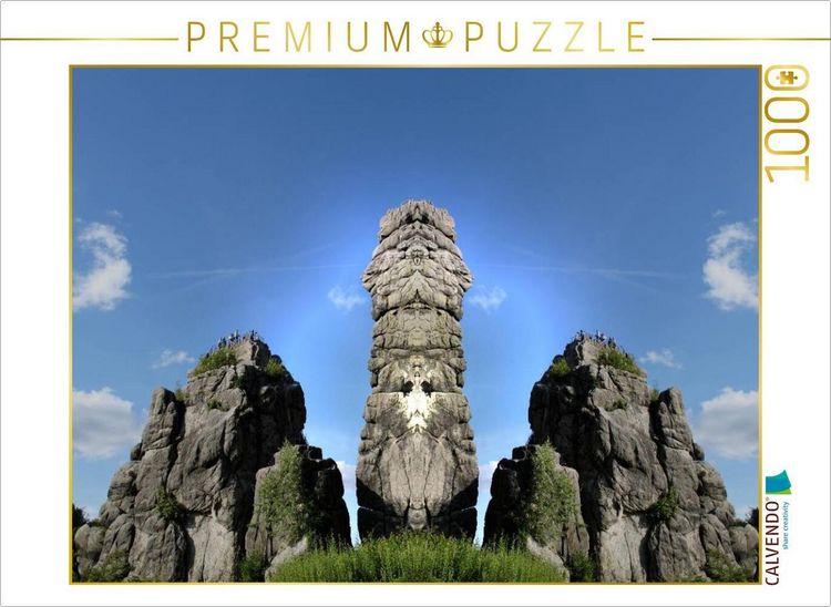 Produktbild: CALVENDO Puzzle Die Externsteine - W&auml;chter aus einer anderen Zeit | 1000 Teile Lege-Gr&ouml;&szlig;e 64x48cm Foto-Puzzle f&uuml;r gl&uuml;ckliche Stunden