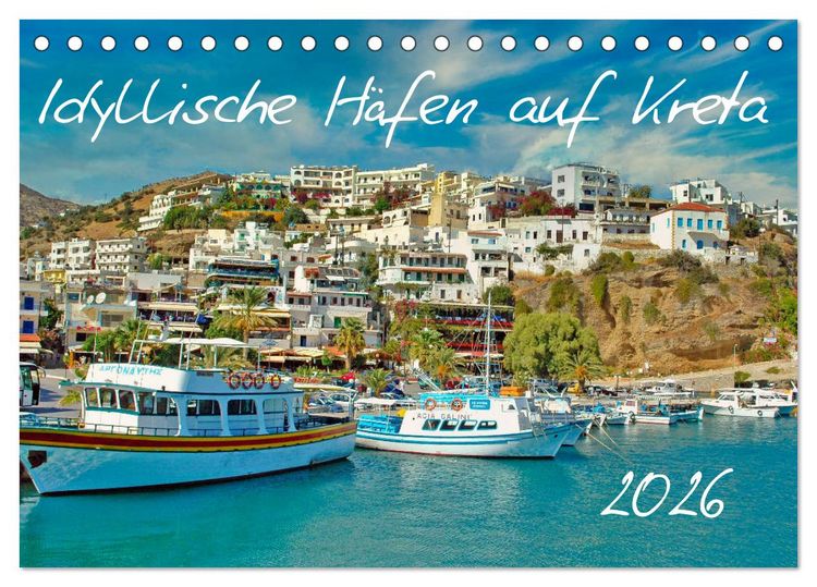 Produktbild: Idyllische H&auml;fen auf Kreta (Tischkalender 2026 DIN A5 quer), CALVENDO Monatskalender