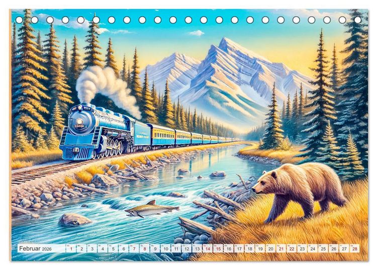 Produktbild: Faszination Eisenbahn - Lokomotiven und Landschaften der Welt (Tischkalender 2026 DIN A5 quer), CALVENDO Monatskalender