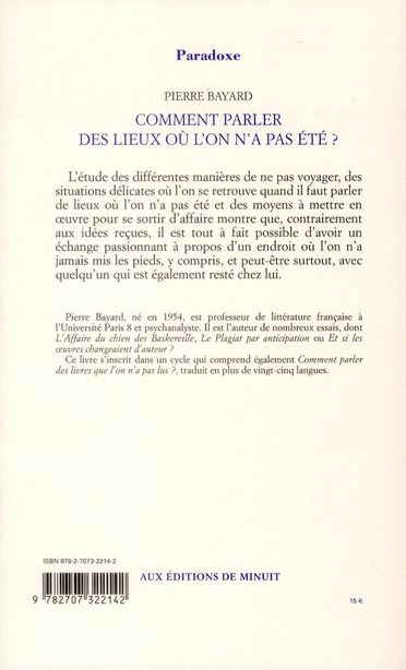 Produktbild: Bayard, P: Comment parler des lieux ou l'on n'a pas &eacute;t&eacute; ?