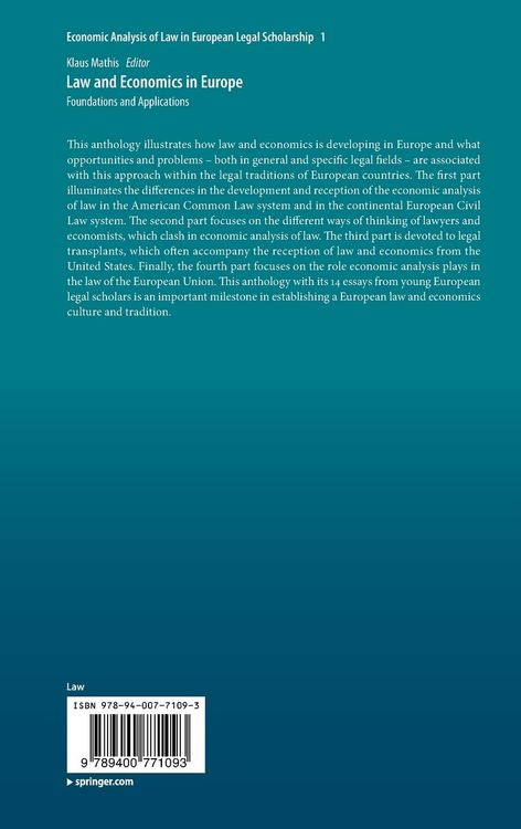 Produktbild: Law and Economics in Europe