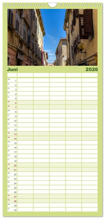 Produktbild: Familienplaner 2026 - Istrien, der Flair des S&uuml;dens mit 5 Spalten (Wandkalender, 21 x 45 cm) CALVENDO