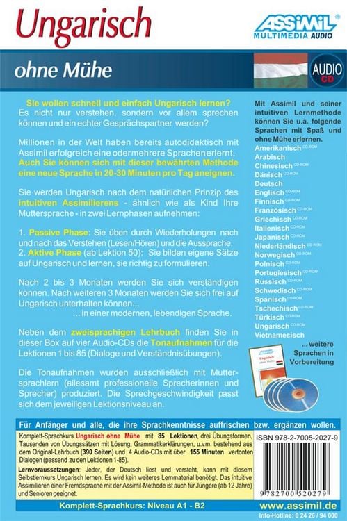 Produktbild: ASSiMiL Ungarisch ohne M&uuml;he - Audio-Sprachkurs - Niveau A1-B2