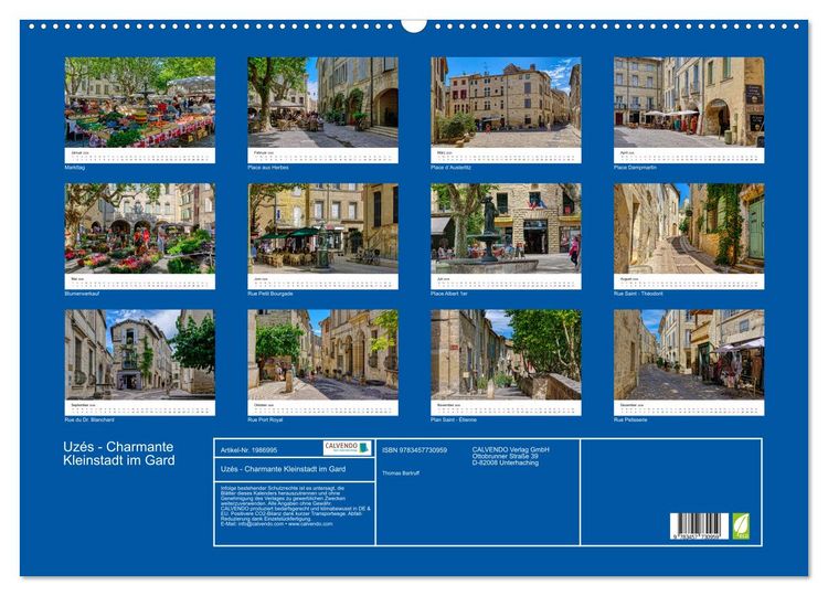 Produktbild: Uz&eacute;s - Charmante Kleinstadt im Gard (Wandkalender 2026 DIN A2 quer), CALVENDO Monatskalender