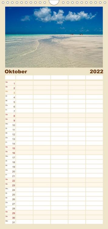 Produktbild: Familienplaner Karibu Sansibar (Wandkalender 2022 , 21 cm x 45 cm, hoch)