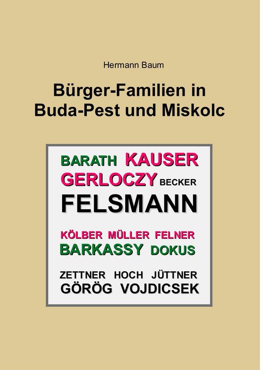 Produktbild: B&uuml;rger-Familien in Buda-Pest und Miskolc