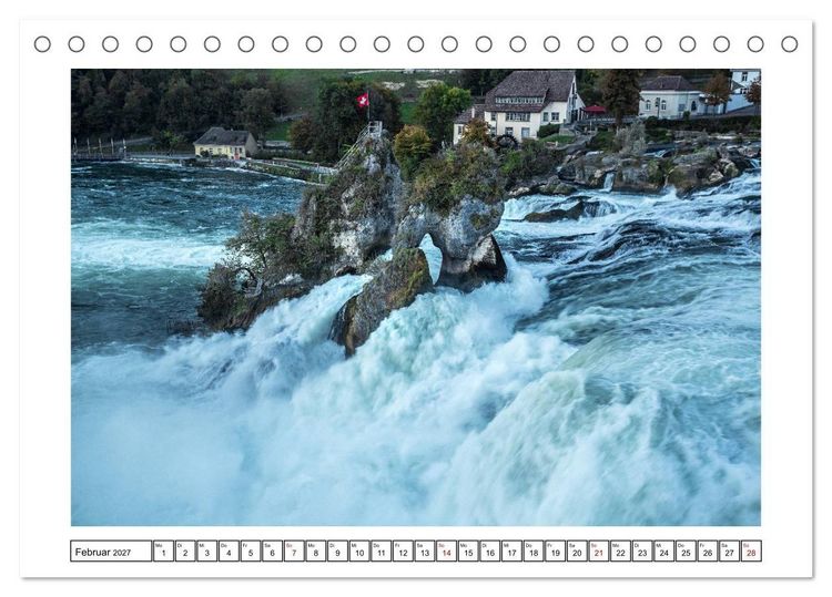 Produktbild: Rheinfall in Schaffhausen - Ein Naturschauspiel (Tischkalender 2027 DIN A5 quer), CALVENDO Monatskalender