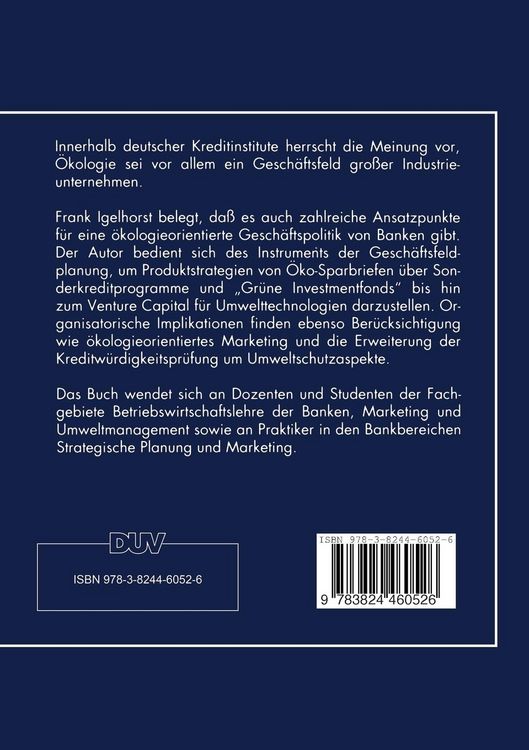 Produktbild: &Ouml;kologie als strategisches Gesch&auml;ftsfeld f&uuml;r Banken