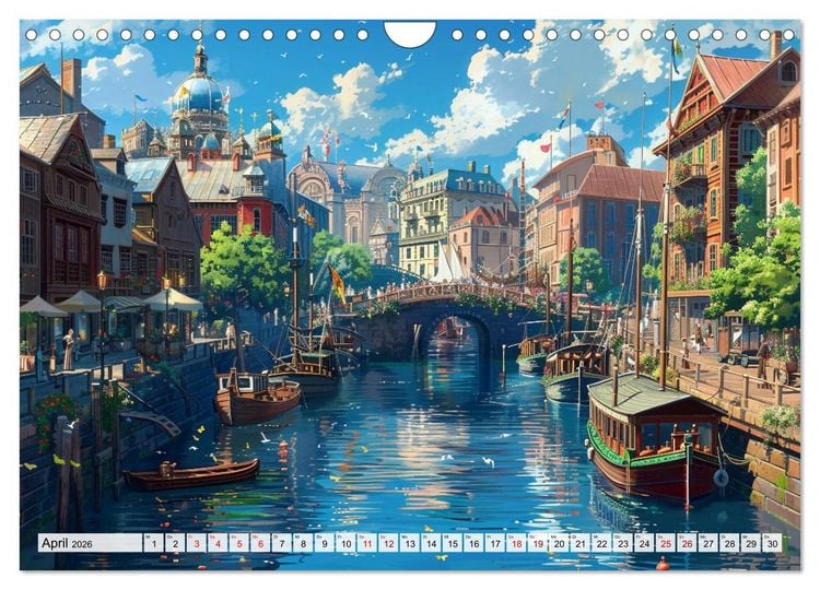 Produktbild: Begegnungen im Anime Zauberland (Wandkalender 2026 DIN A4 quer), CALVENDO Monatskalender