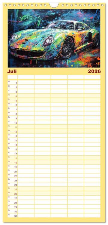 Produktbild: Familienplaner 2026 - Neon Speed mit 5 Spalten (Wandkalender, 21 x 45 cm) CALVENDO