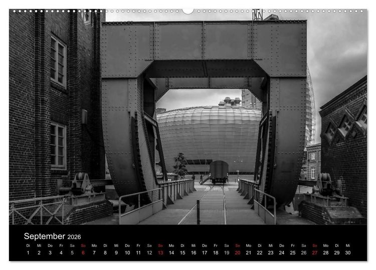 Produktbild: Bremerhaven - Blickpunkte Schwarzwei&szlig; (hochwertiger Premium Wandkalender 2026 DIN A2 quer), Kunstdruck in Hochglanz