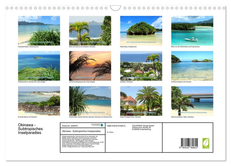 Produktbild: Okinawa - Subtropisches Inselparadies (Wandkalender 2027 DIN A3 quer), CALVENDO Monatskalender