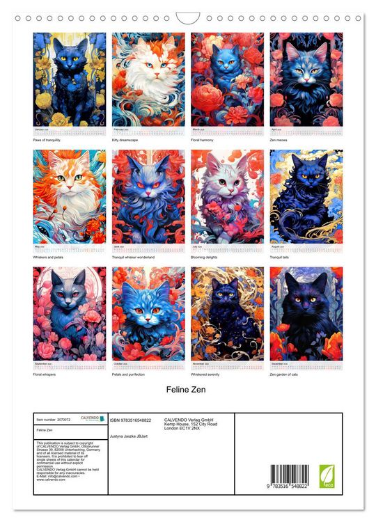 Produktbild: Feline Zen (Wall Calendar 2026 DIN A3 portrait), CALVENDO 12 Month Wall Calendar