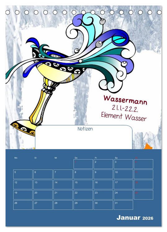 Produktbild: Sternzeichen &bull; Geburtstagskalender / Planer (Tischkalender 2026 DIN A5 hoch), CALVENDO Monatskalender