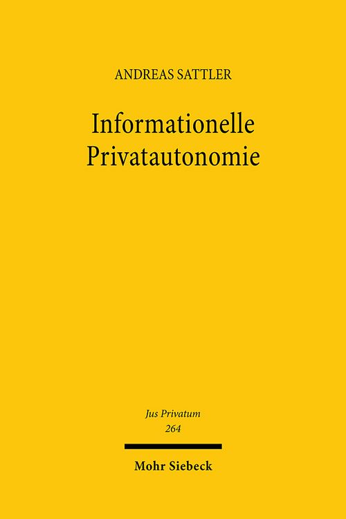 Produktbild: Sattler, A: Informationelle Privatautonomie
