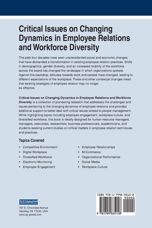 Produktbild: Critical Issues on Changing Dynamics in Employee Relations and Workforce Diversity