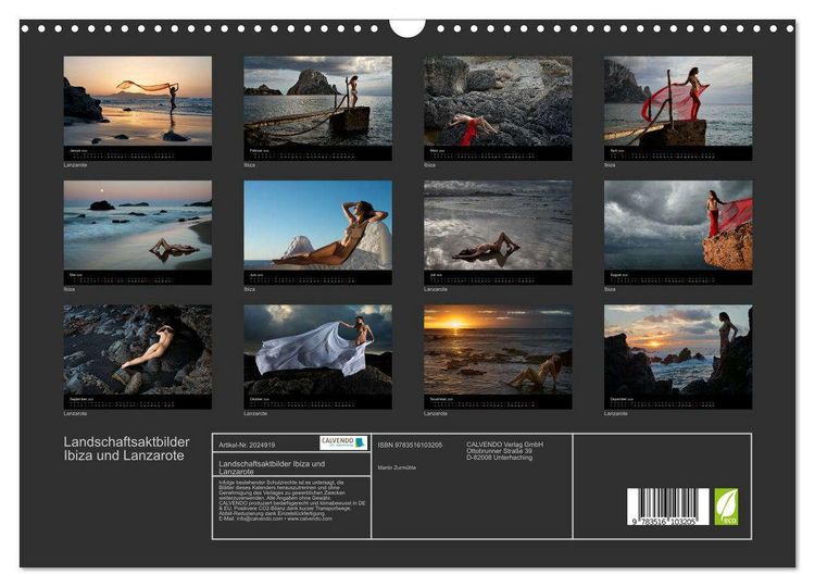 Produktbild: Landschaftsaktbilder Ibiza und Lanzarote (Wandkalender 2026 DIN A3 quer), CALVENDO Monatskalender