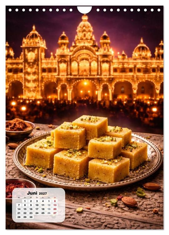 Produktbild: Indien - Eine Schlemmerreise durchs Land der Gew&uuml;rze (Wandkalender 2027 DIN A4 hoch), CALVENDO Monatskalender